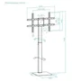 TooQ Soporte de Suelo Giratorio/Rotable FS2286M-B para TV 37-70" hasta 40kg, Negro, Rotación 90°